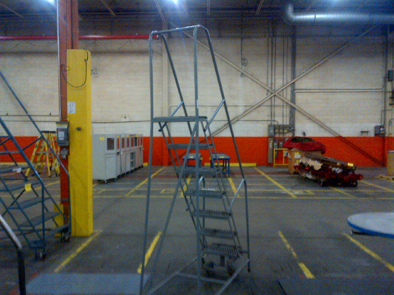 Industrial warehouse ladders